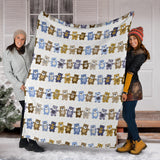 Teddy Bear Pattern Print Design 02 Premium Blanket