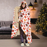 Colorful Maple Leaf Pattern Hooded Blanket