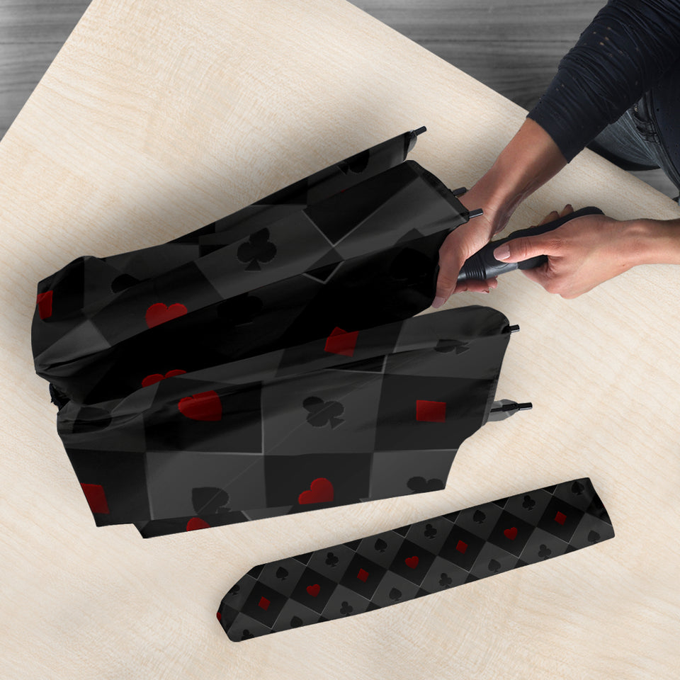 Casino Cards Suits Pattern Print Design 05 Umbrella