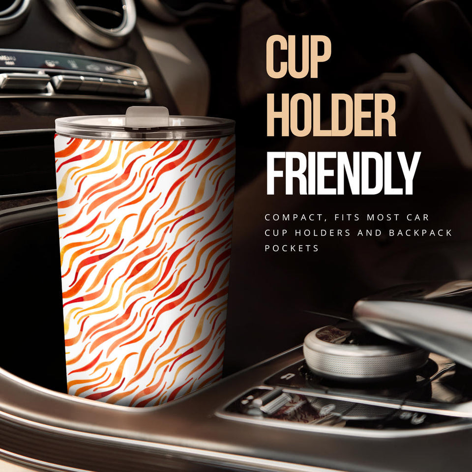 Fire Flame Watercolor Pattern Tumbler