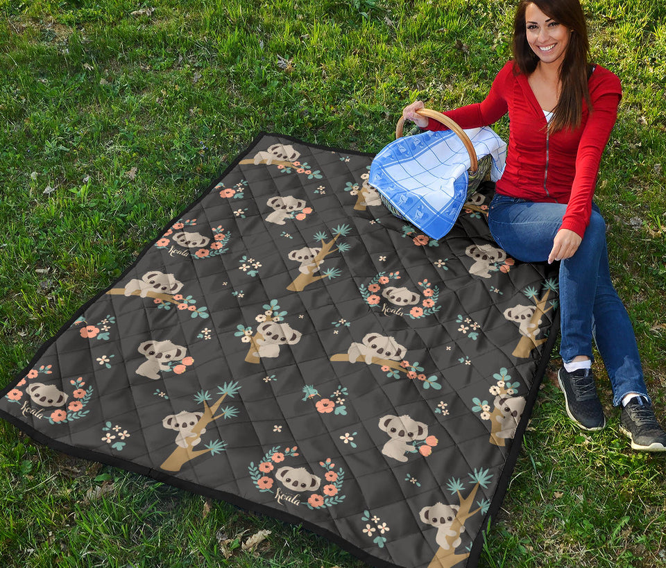 Cute Koala Pattern Premium Quilt