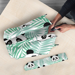 Panda Pattern Tropical Leaves Background Umbrella
