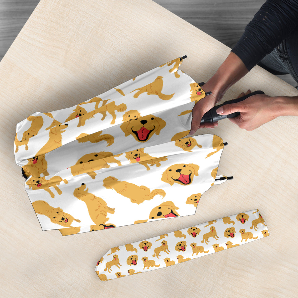 Golden Retriever Pattern Print Design 05 Umbrella