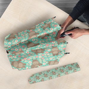 Hippopotamus Pattern Print Design 02 Umbrella