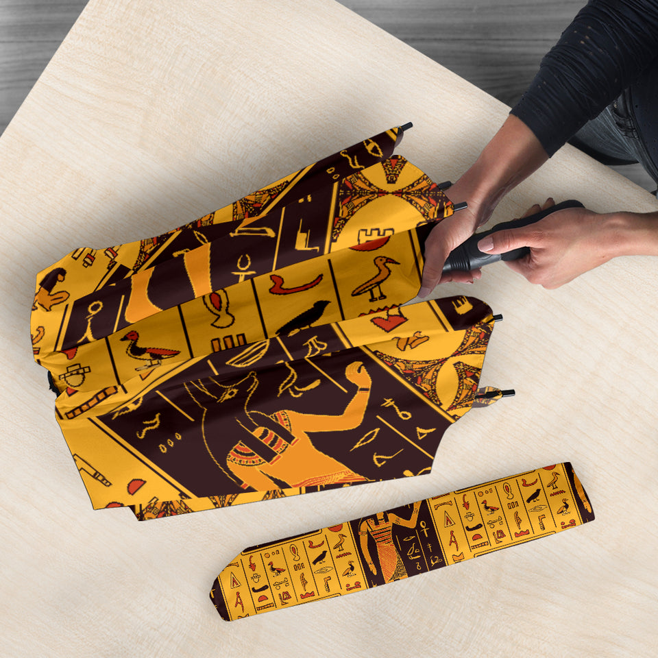 Egypt Hieroglyphics Pattern Print Design 05 Umbrella