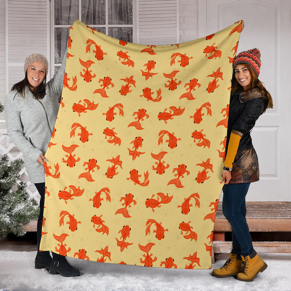 Goldfish Pattern Print Design 02 Premium Blanket