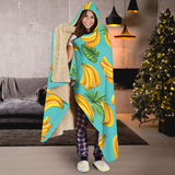 Banana Palm Leaves Pattern Background Hooded Blanket