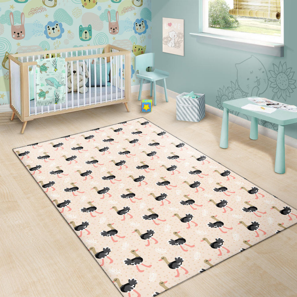 Ostrich Pattern Print Design 05 Area Rug