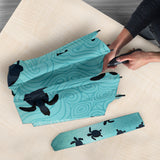 Sea Turtle With Blue Ocean Backgroud Umbrella