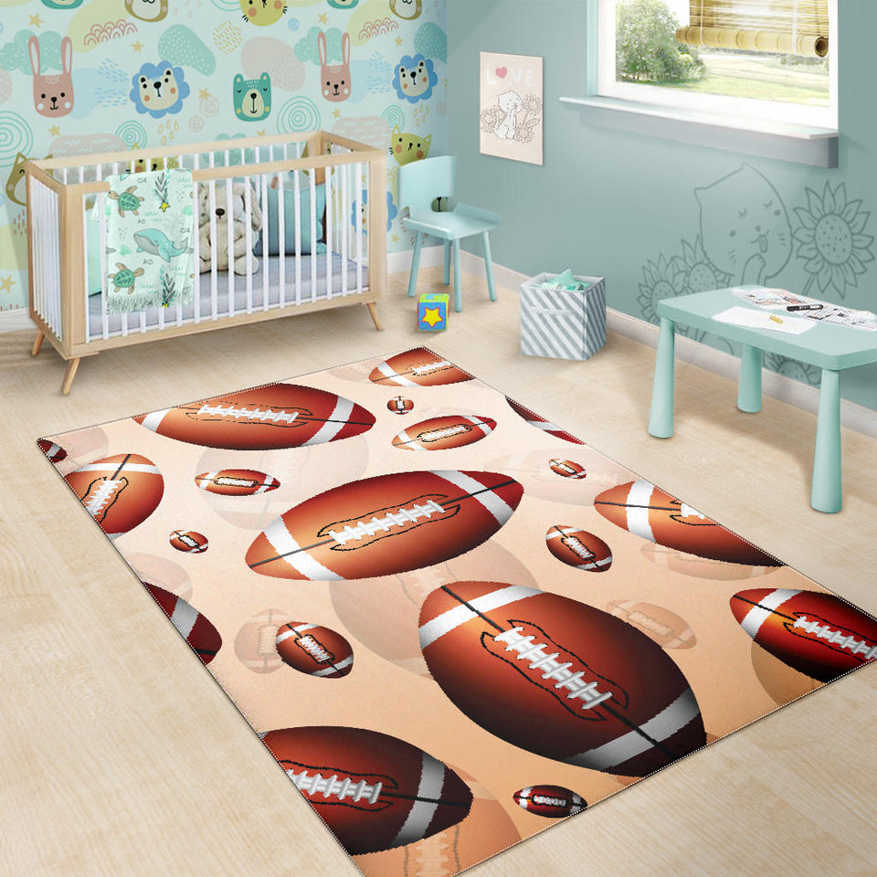 American Football Ball Design Pattern Area Rug