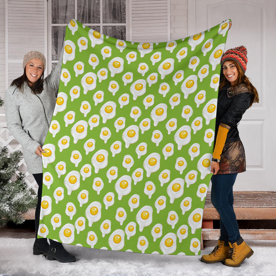 Fried Eggs Pattern Print Design 01 Premium Blanket
