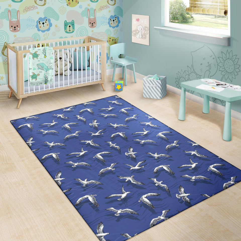 Seagull Pattern Print Design 03 Area Rug