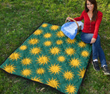 Sun Green Background Premium Quilt