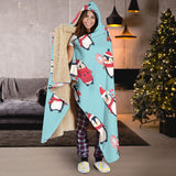 Cute Penguin Christmas  Design Pattern Hooded Blanket