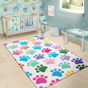Dog Paws Pattern Print Design 01 Area Rug