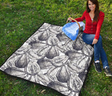 Guava Tropical Hand Drawn Pattern Premium Quilt