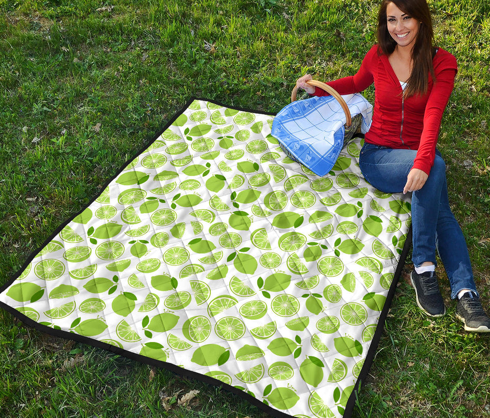 Lime Design Pattern Premium Quilt