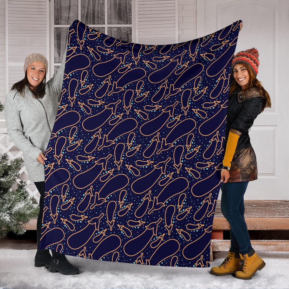 Eggplant Pattern Print Design 04 Premium Blanket