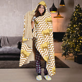 Rhino Yellow Theme Pattern Hooded Blanket