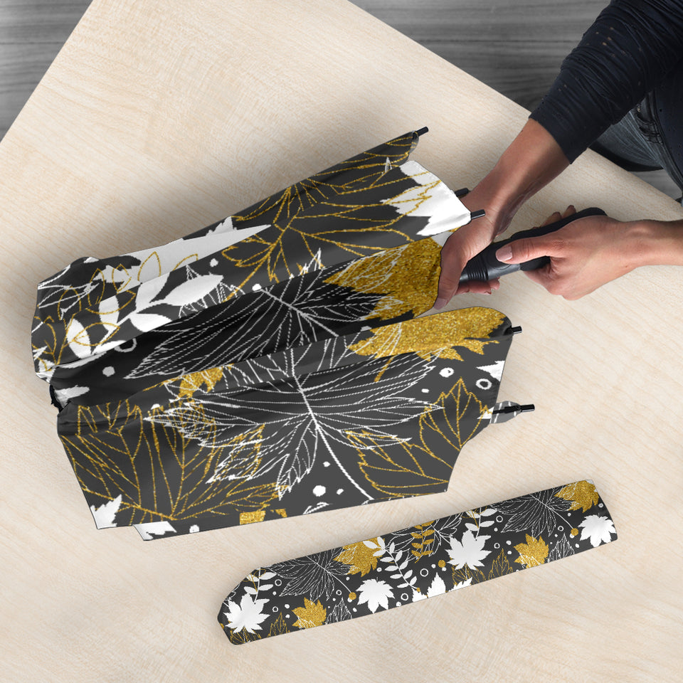 Beautiful Gold Autumn Maple Leaf Pattern Umbrella