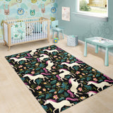 Unicorns Forest Background Area Rug