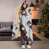 Cute Ninja Pattern Hooded Blanket