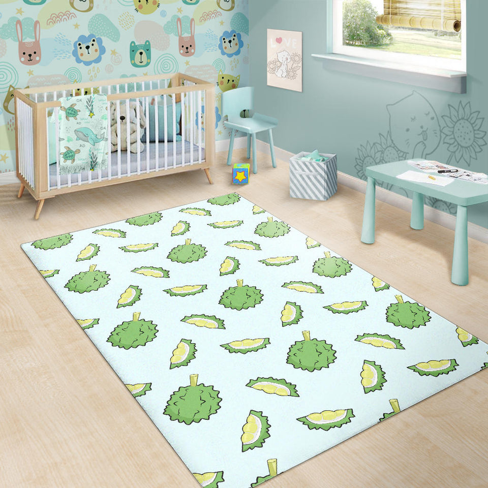 Durian Pattern Blue Background Area Rug