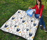 Cute Sleeping Sheep Moon Cloud Pattern Premium Quilt