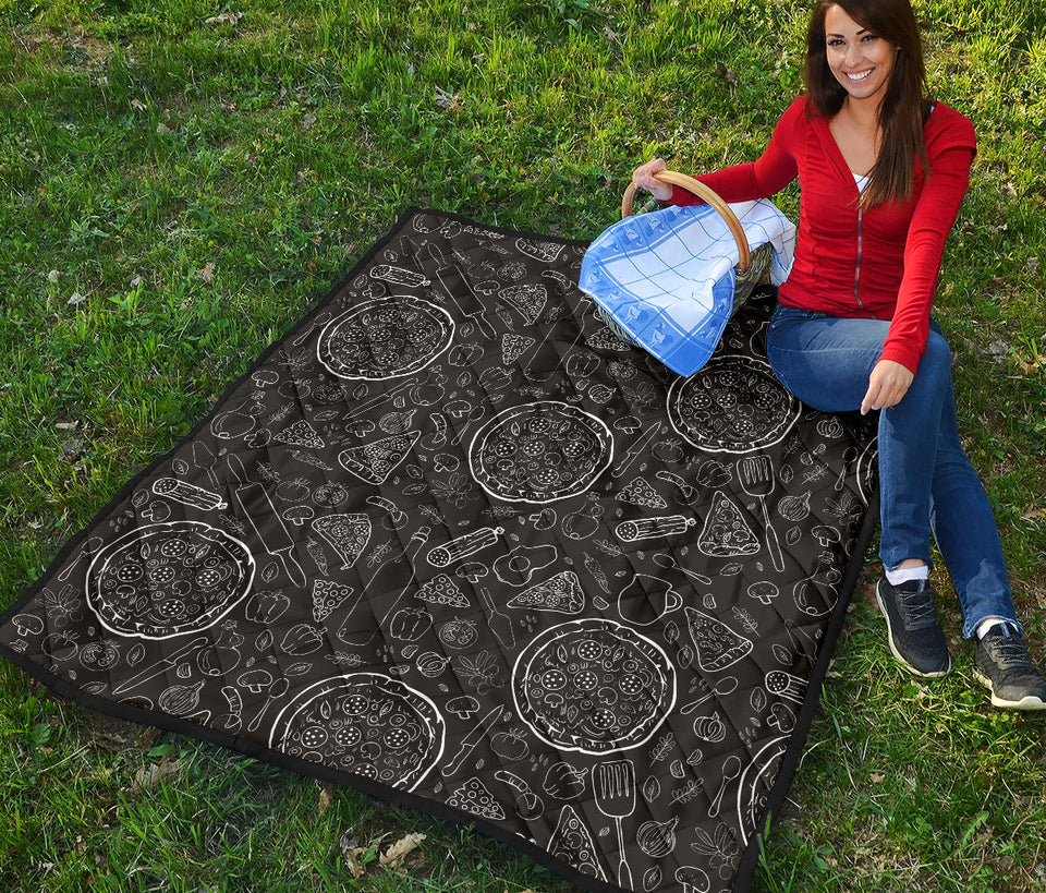 Pizza Pattern  Premium Quilt