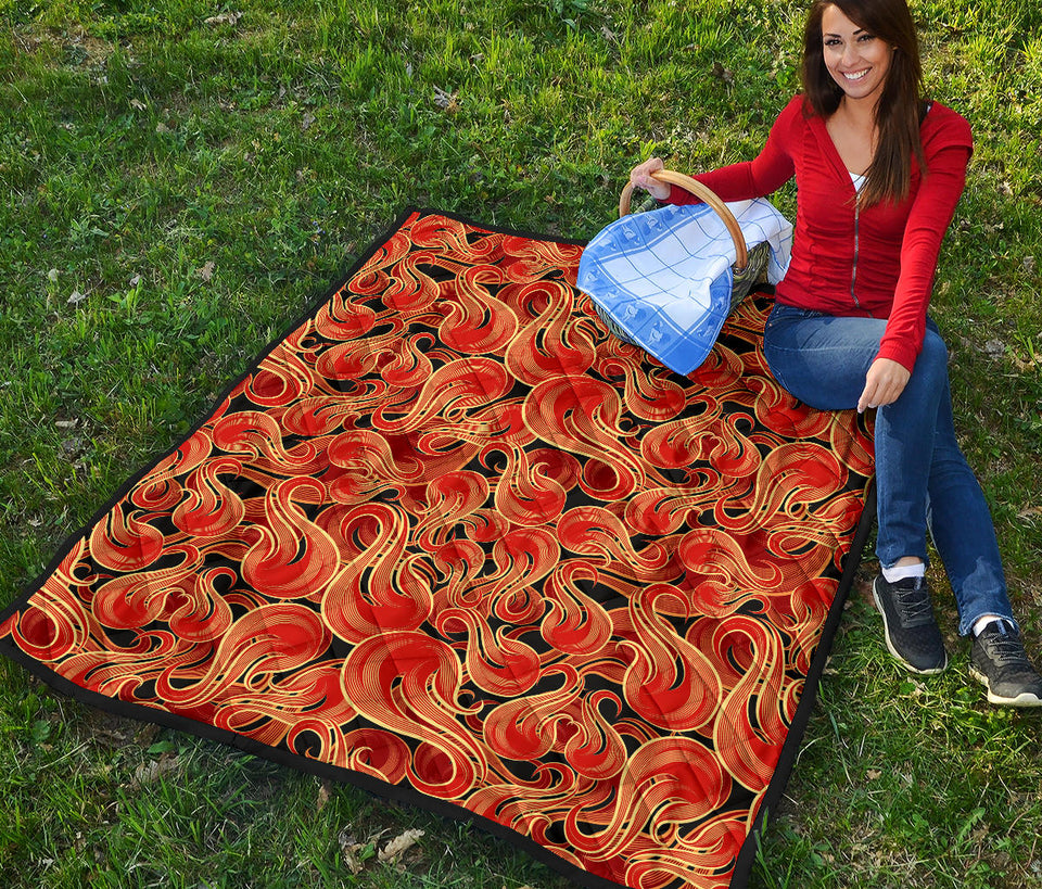 Fire Flame Pattern Premium Quilt