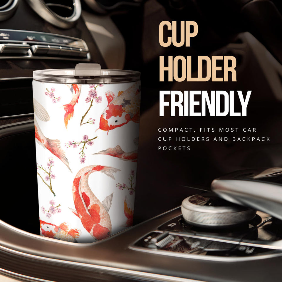 Watercolor Koi Fish Carp Fish Pattern Tumbler