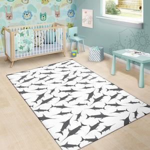 Swordfish Pattern Print Design 04 Area Rug