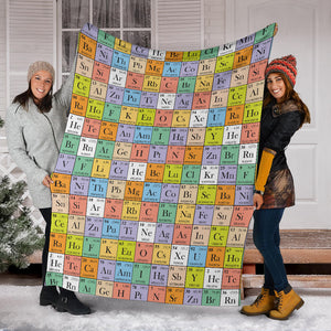Chemistry Periodic Table Pattern Print Design 01 Premium Blanket