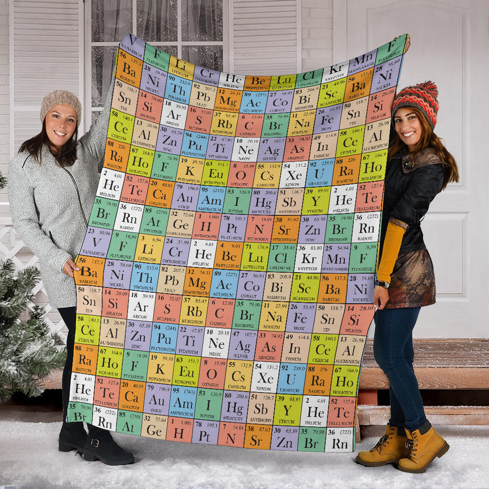 Chemistry Periodic Table Pattern Print Design 01 Premium Blanket