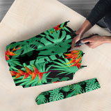 Heliconia Flower Palm Monstera Leaves Black Background Umbrella