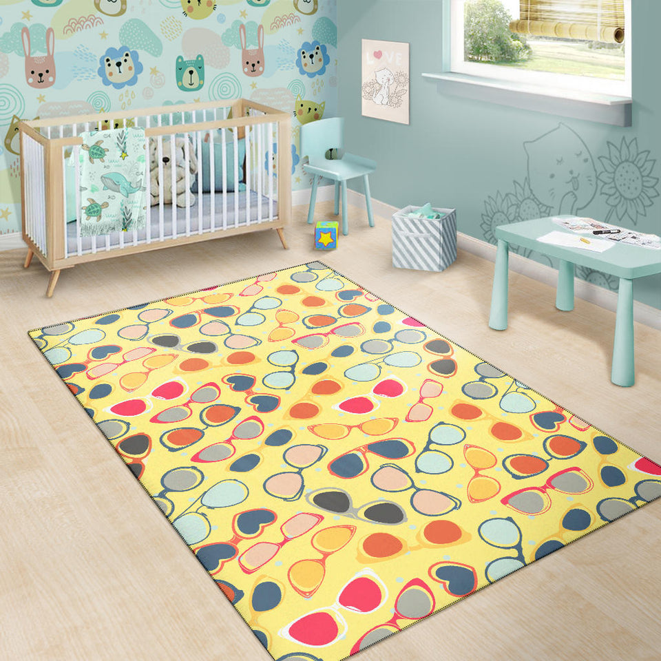 Sun Glasses Pattern Print Design 05 Area Rug
