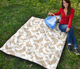 Cool Gold Moon Abstract Pattern Premium Quilt