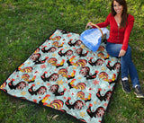 Rooster Chicken Cock Snowfalke Premium Quilt