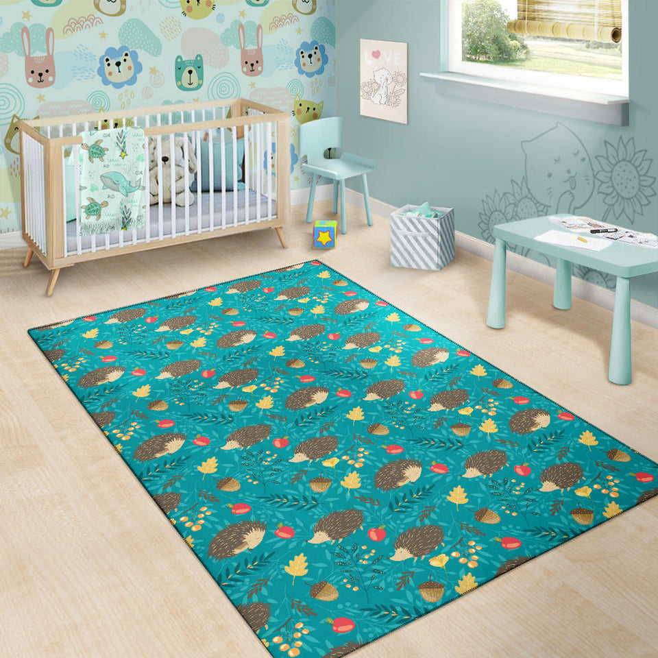Hedgehog Pattern Print Design 01 Area Rug