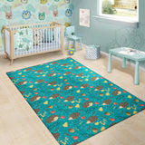 Hedgehog Pattern Print Design 01 Area Rug