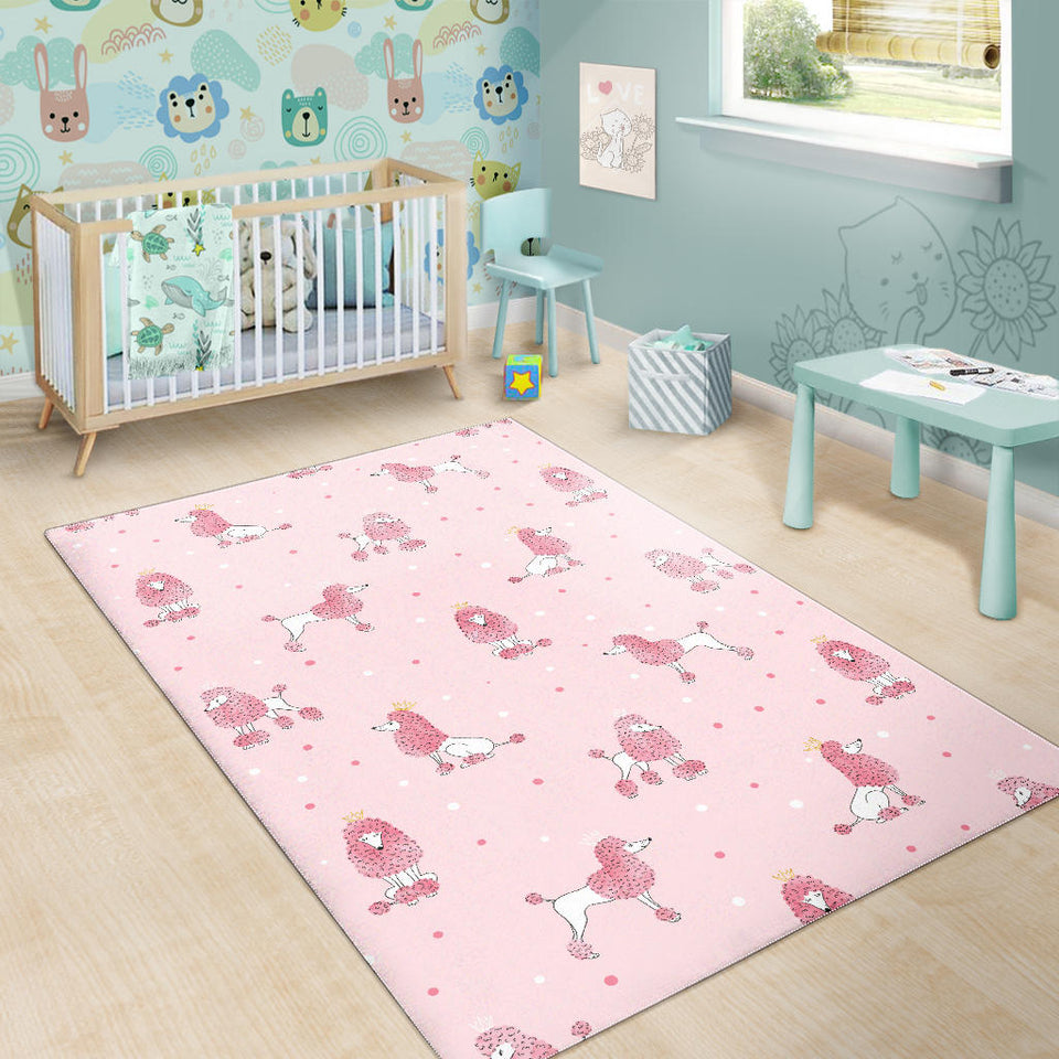 Poodle Dog Pink Color Theme Area Rugpoodle Dog Pink Color Theme Area Rug