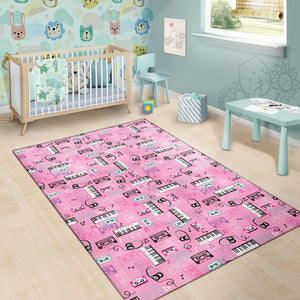 Piano Pattern Print Design 01 Area Rug