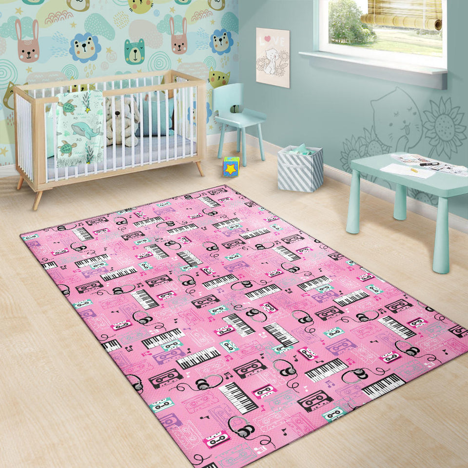 Piano Pattern Print Design 01 Area Rug
