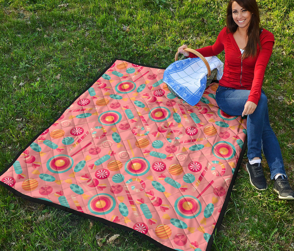 Colorful Candy Pattern Premium Quilt