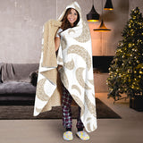 Cool Gold Moon Abstract Pattern Hooded Blanket