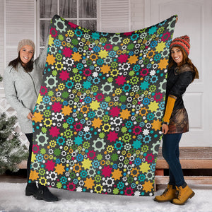 Gear Pattern Print Design 03 Premium Blanket