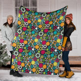 Gear Pattern Print Design 03 Premium Blanket