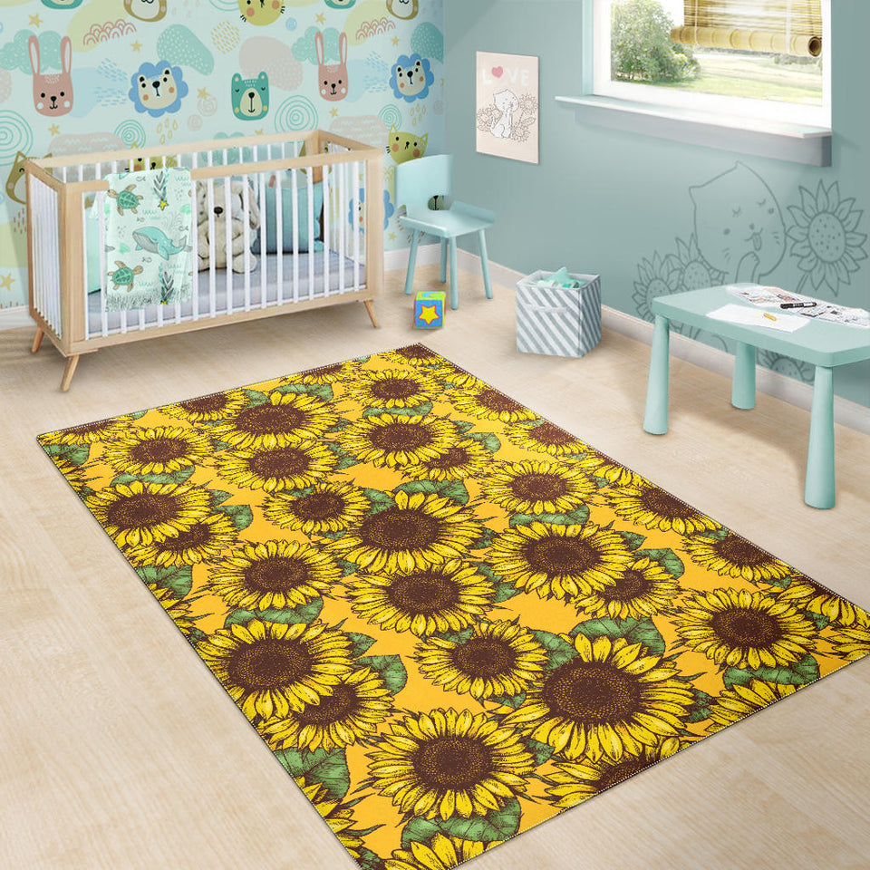 Sunflower Pattern Area Rug