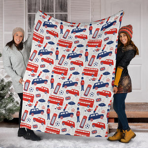 British Pattern Print Design 03 Premium Blanket