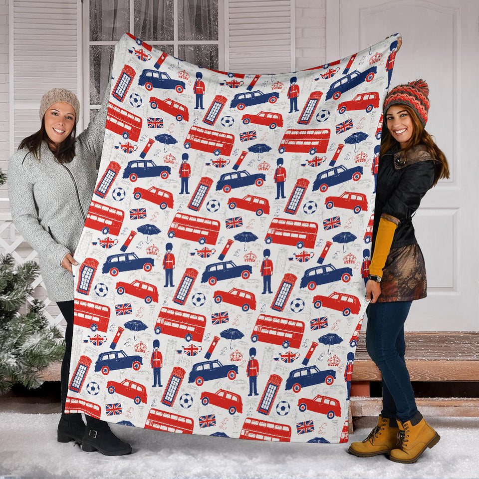 British Pattern Print Design 03 Premium Blanket